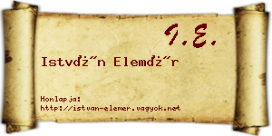 István Elemér névjegykártya