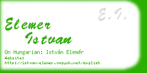 elemer istvan business card